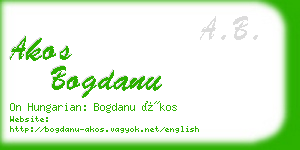 akos bogdanu business card